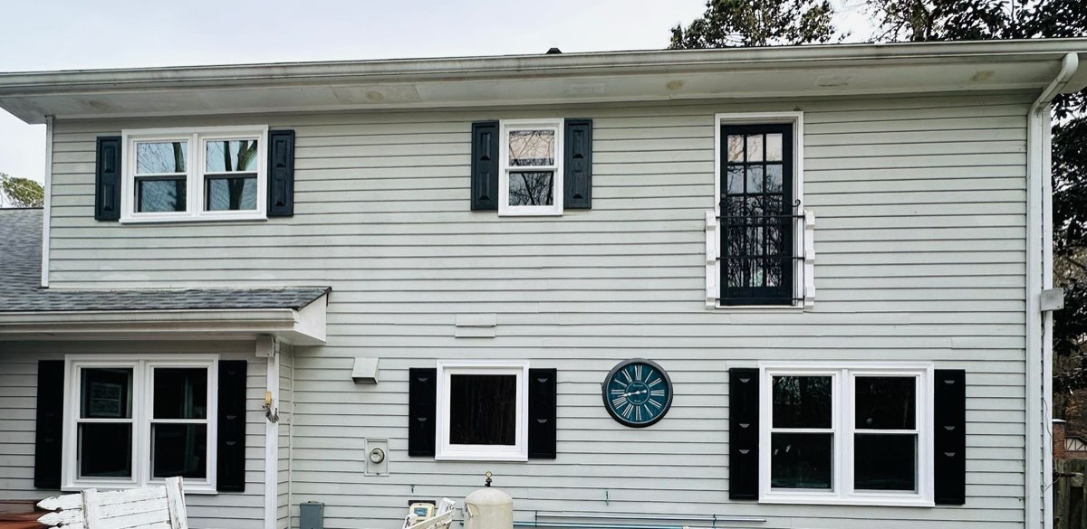 Full rear facade of new double-hung windows — Buckhead, Atlanta